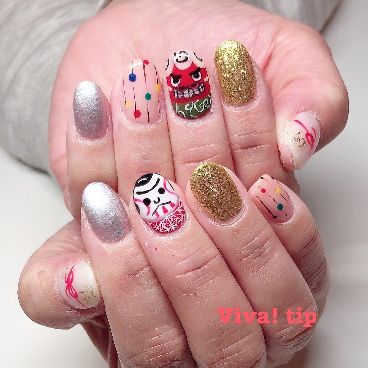 冬 ハンド 痛ネイル キャラクター ショート Vivatip ビバティップ のネイルデザイン No ネイルブック