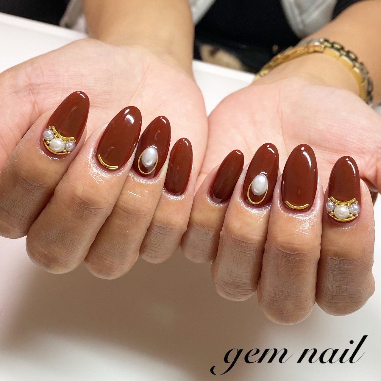 ボルドー ブラウン Gem Nail24のネイルデザイン No ネイルブック