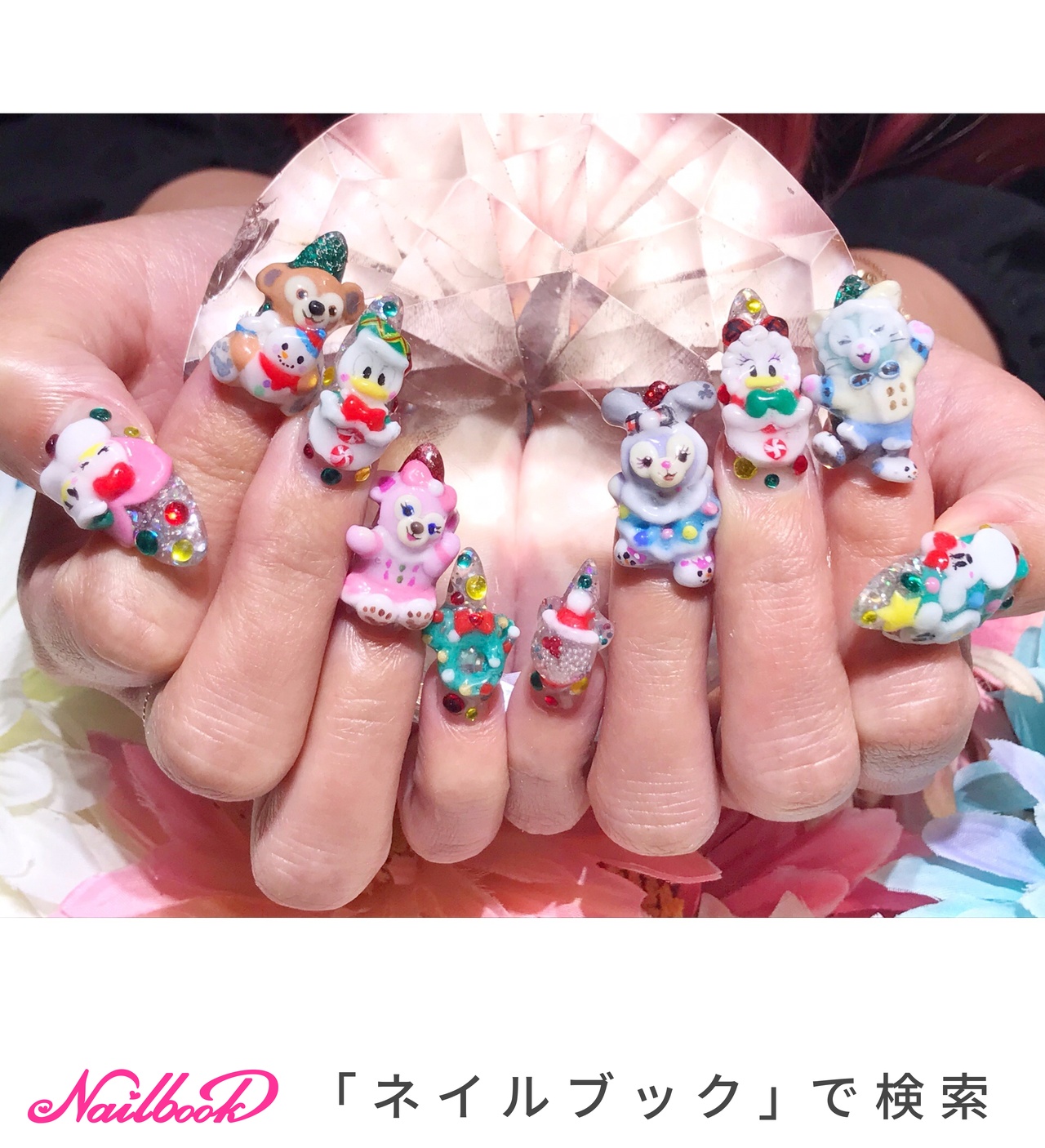 1 フラワー ネイルシール 花 ぷっくり 3D - ジェルネイル・ネイルシール