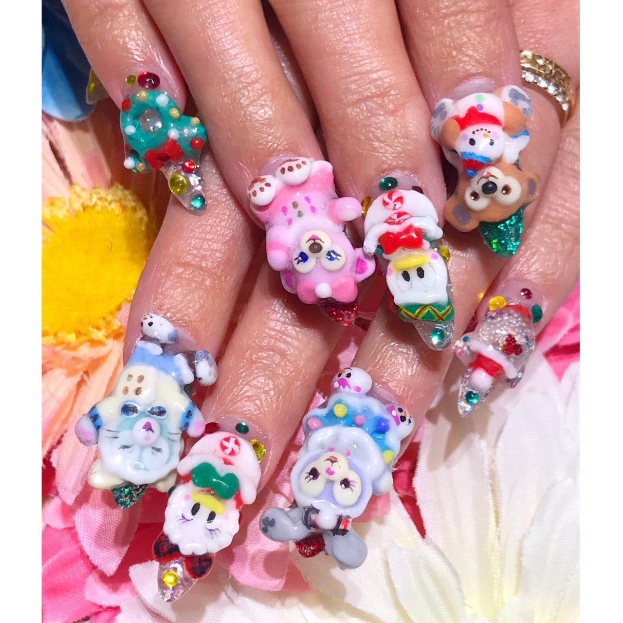 冬/クリスマス/ハンド/キャラクター/ロング - YUN 💅のネイルデザイン