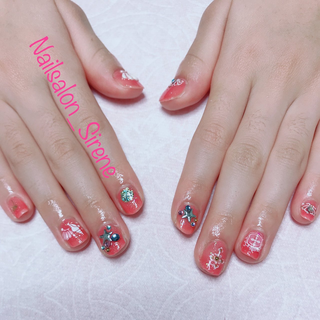 お正月 ハンド シンプル ショート ピンク Nailsalon Sireneのネイルデザイン No ネイルブック