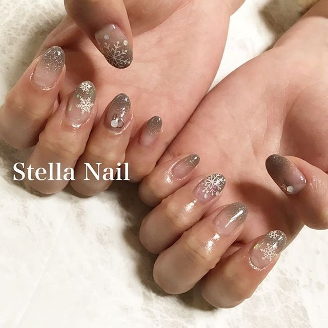 冬 ハンド グレー Stella Nailのネイルデザイン No ネイルブック