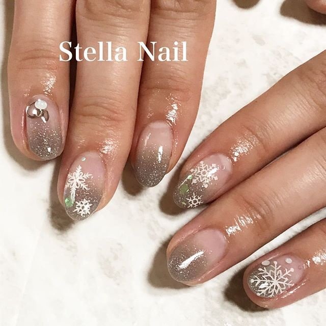 冬 ハンド グレー Stella Nailのネイルデザイン No ネイルブック