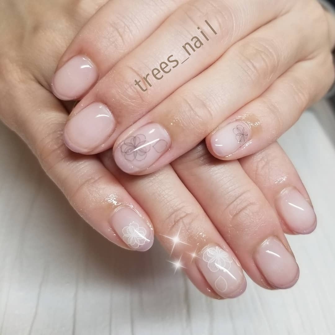 オールシーズン お正月 ハンド シンプル フレンチ Trees Nailのネイルデザイン No ネイルブック