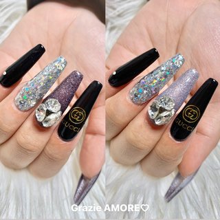 黒スカルプのネイルデザイン ネイルブック