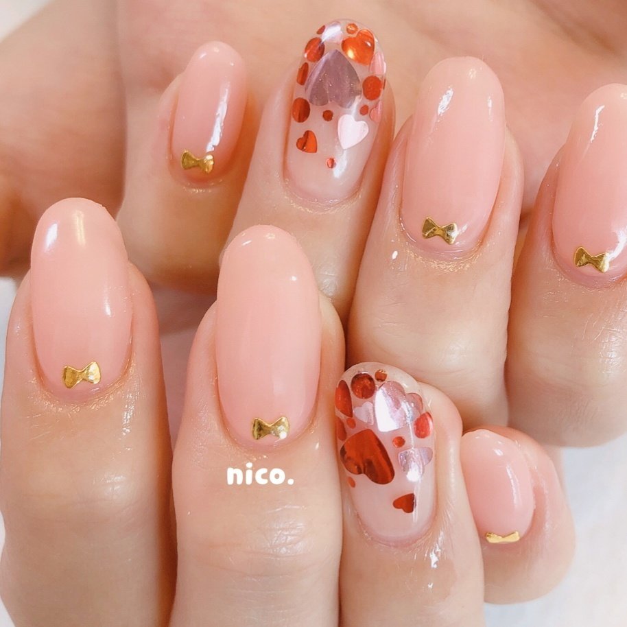 ハンド ピンク レッド Nailsalon Nico のネイルデザイン No 4955894