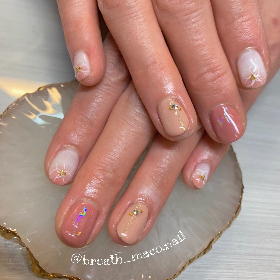 春 浴衣 オフィス 女子会 ハンド Maco Breath Nailのネイルデザイン No ネイルブック