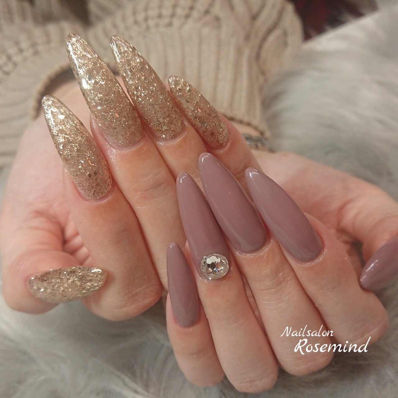 冬 パーティー デート ハンド ビジュー Nail Rosemindのネイルデザイン No ネイルブック