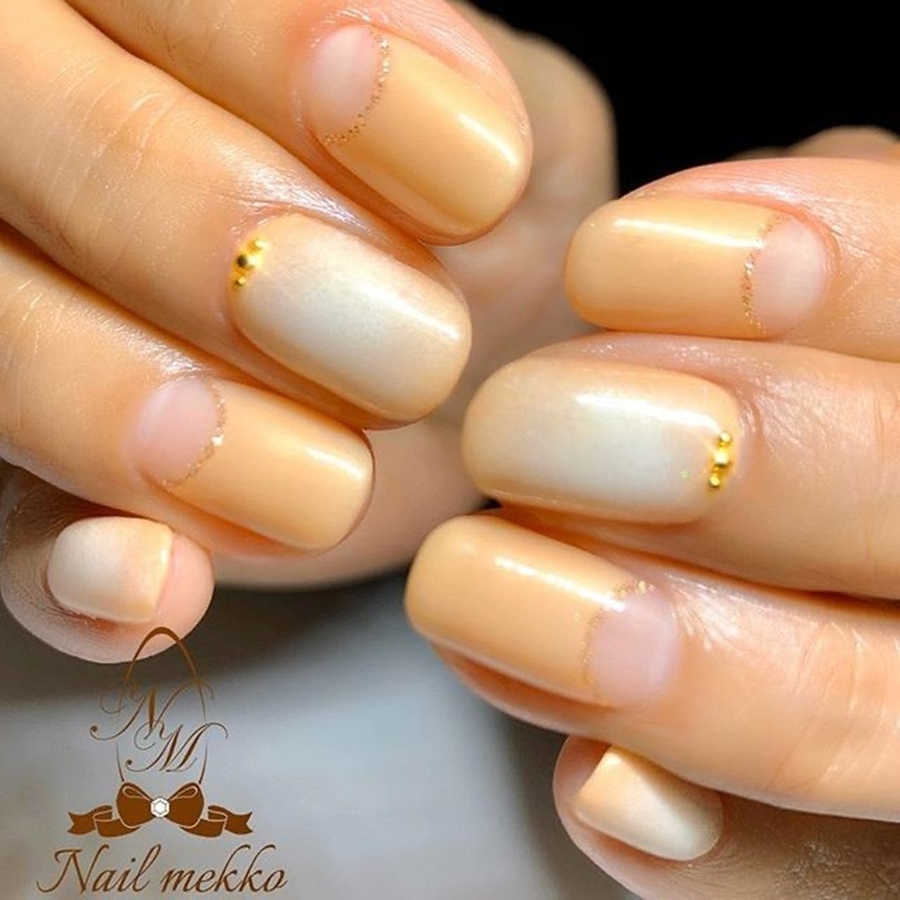 ハンド フレンチ 変形フレンチ ラメ チーク Nail Mekkoのネイルデザイン No ネイルブック