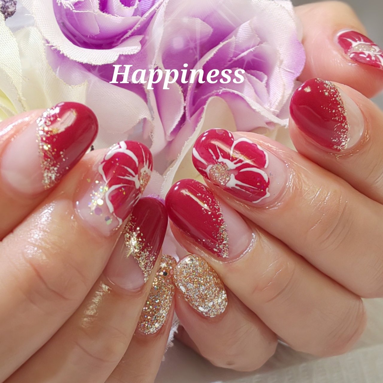 オールシーズン 旅行 デート 女子会 ハンド Nail Salon Happinessのネイルデザイン No ネイルブック