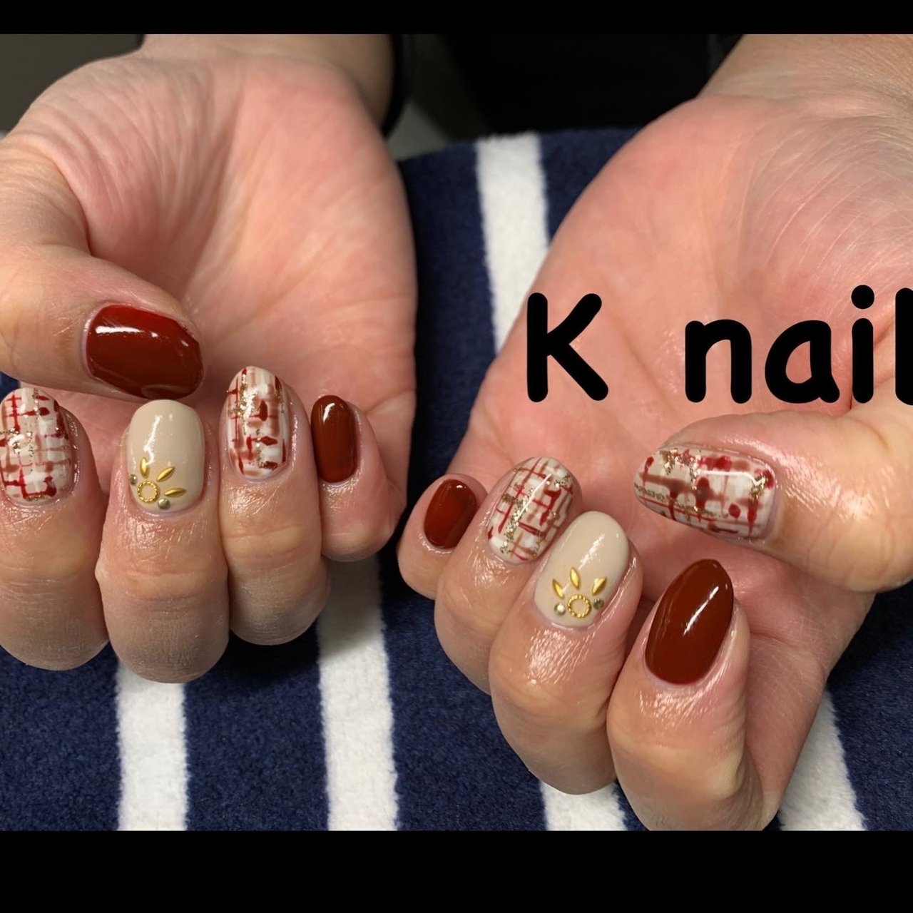 オールシーズン ハンド チェック ツイード ミディアム K Nail Kaoriのネイルデザイン No ネイルブック