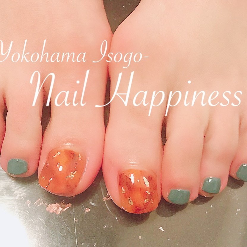 秋 冬 フット ワンカラー べっ甲 Nail Happiness ネイルハピネス ささきまきのネイルデザイン No 4977602 ネイル ブック