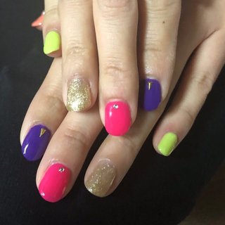 蛍光色が可愛いのネイルデザイン ネイルブック