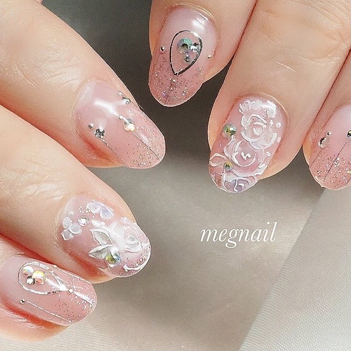 春 バレンタイン ブライダル ハンド グラデーション Megnailのネイルデザイン No ネイルブック