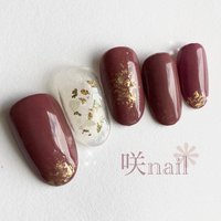 バレンタイン チーク ボルドーのネイルデザイン ネイルブック