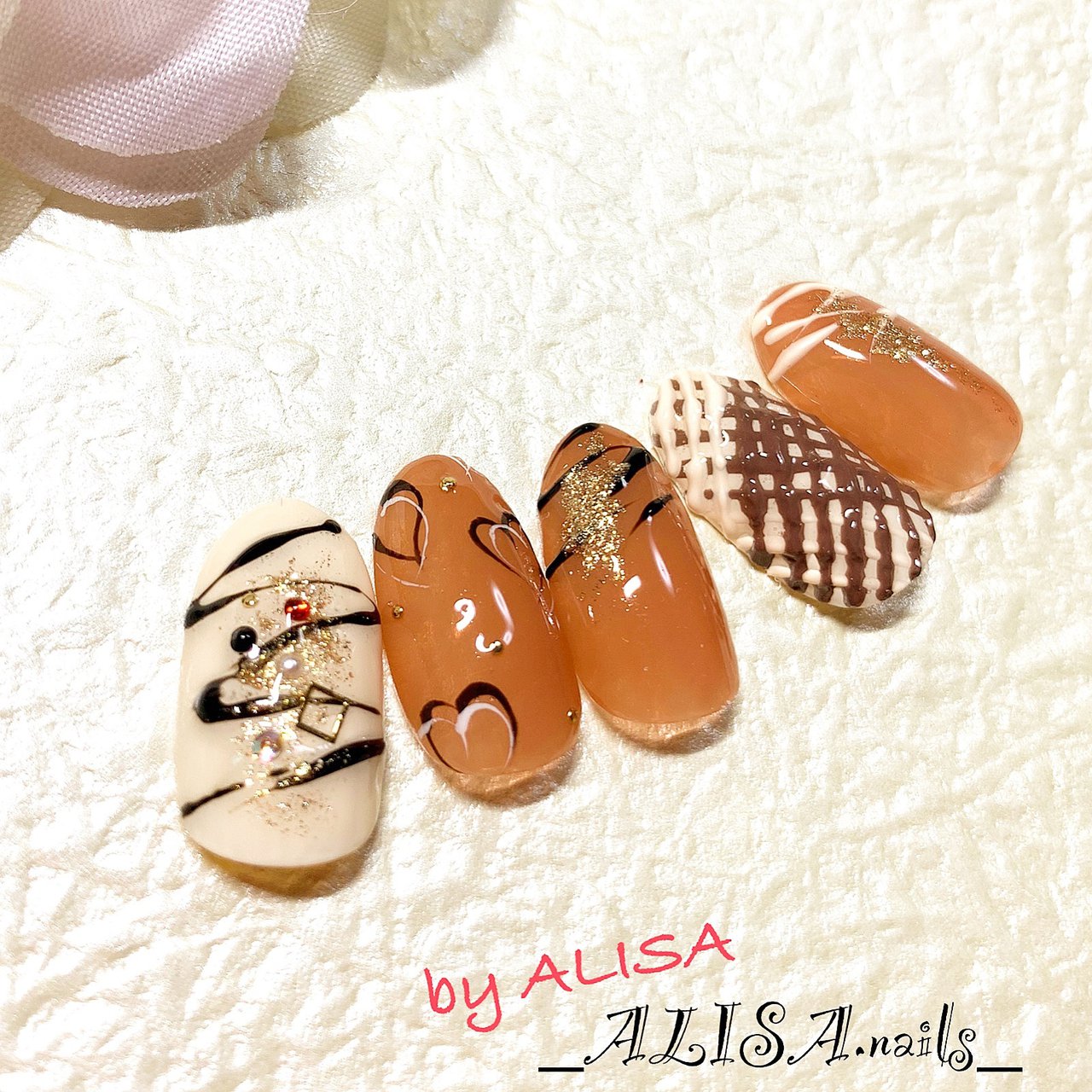 冬 バレンタイン ハート シースルー シュガー Alisaのネイルデザイン No ネイルブック