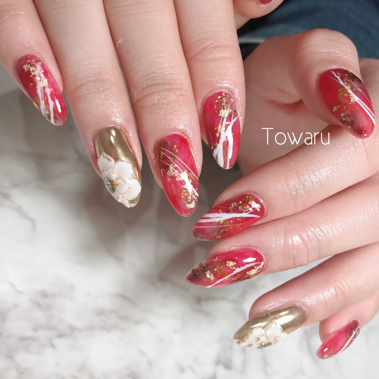 お正月 成人式 卒業式 ハンド 3d Nailsalon Towaruのネイルデザイン No ネイルブック