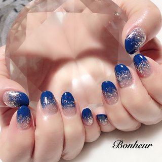 人気順 ネイビー ラメグラデのネイルデザイン ネイルブック