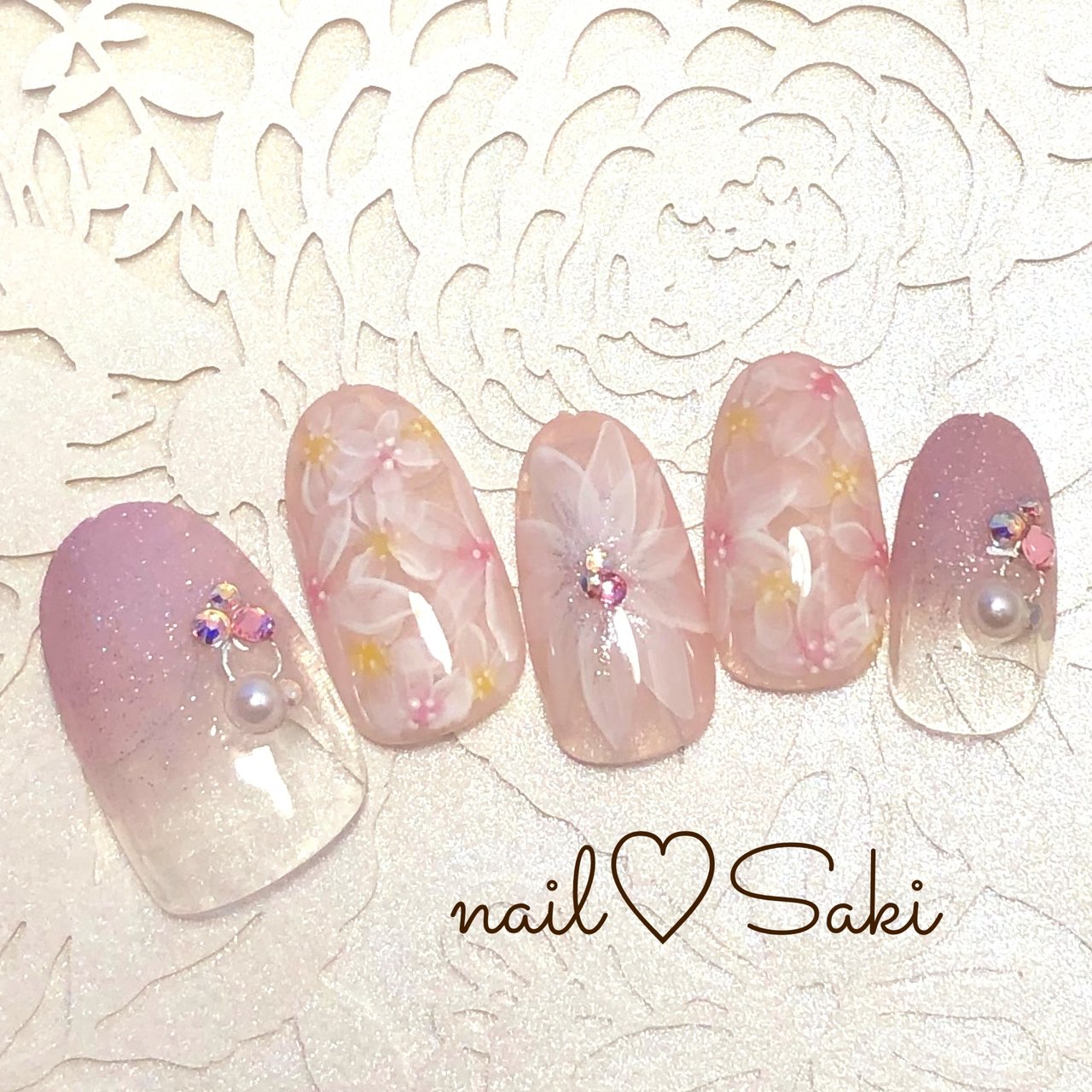 春 卒業式 入学式 グラデーション ラメ Nail Sakiのネイルデザイン No ネイルブック