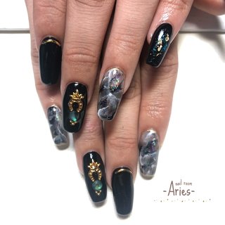 ブルー 青 黒のネイルデザイン 4ページ目 ネイルブック