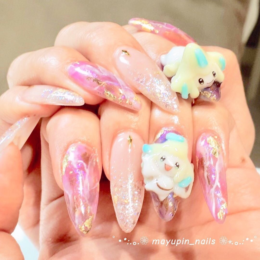 オールシーズン 七夕 ハンド 痛ネイル キャラクター Nail Salon Les Ailes レゼル のネイルデザイン No ネイルブック