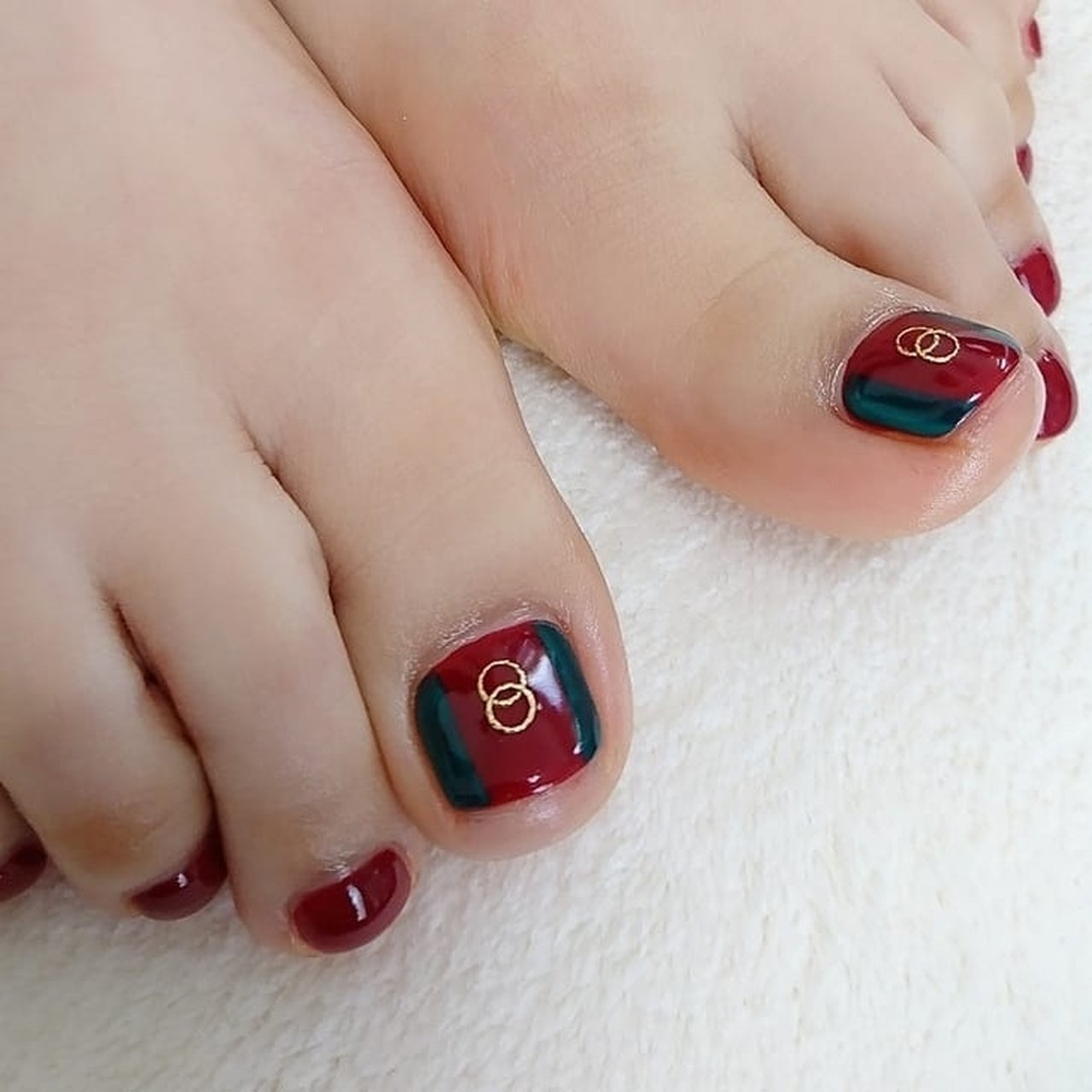 オールシーズン フット シンプル ワンカラー ボルドー 美 ひまわりのネイルデザイン No ネイルブック