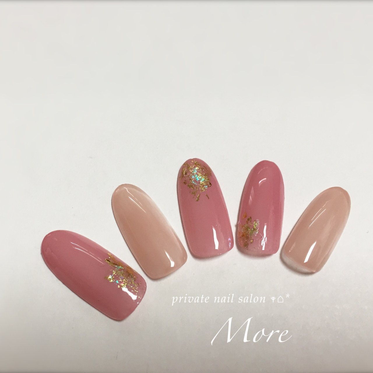 ピンク ブラウン ジェル ネイルチップ Private Nail Salon Moreのネイルデザイン No ネイルブック