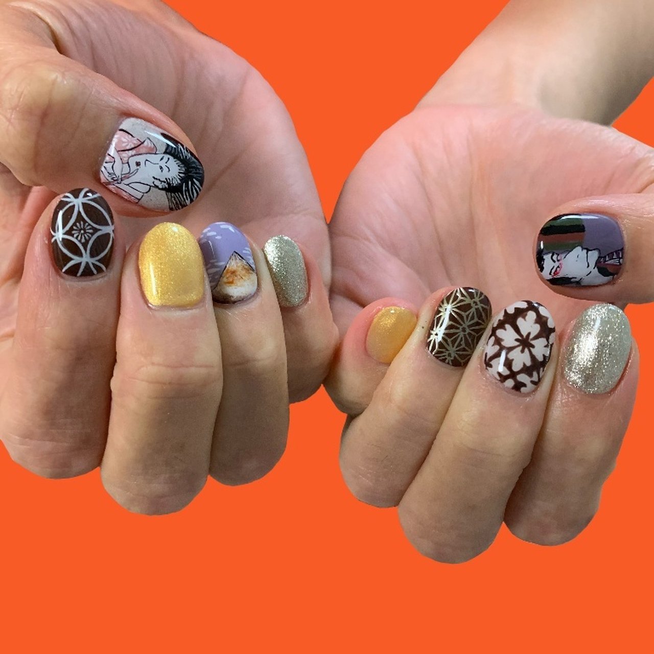 キャラクター 和 ショート カラフル ジェルネイル Ooonailのネイルデザイン No ネイルブック