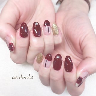 ハンド アメリカンチェリーのネイルデザイン ネイルブック