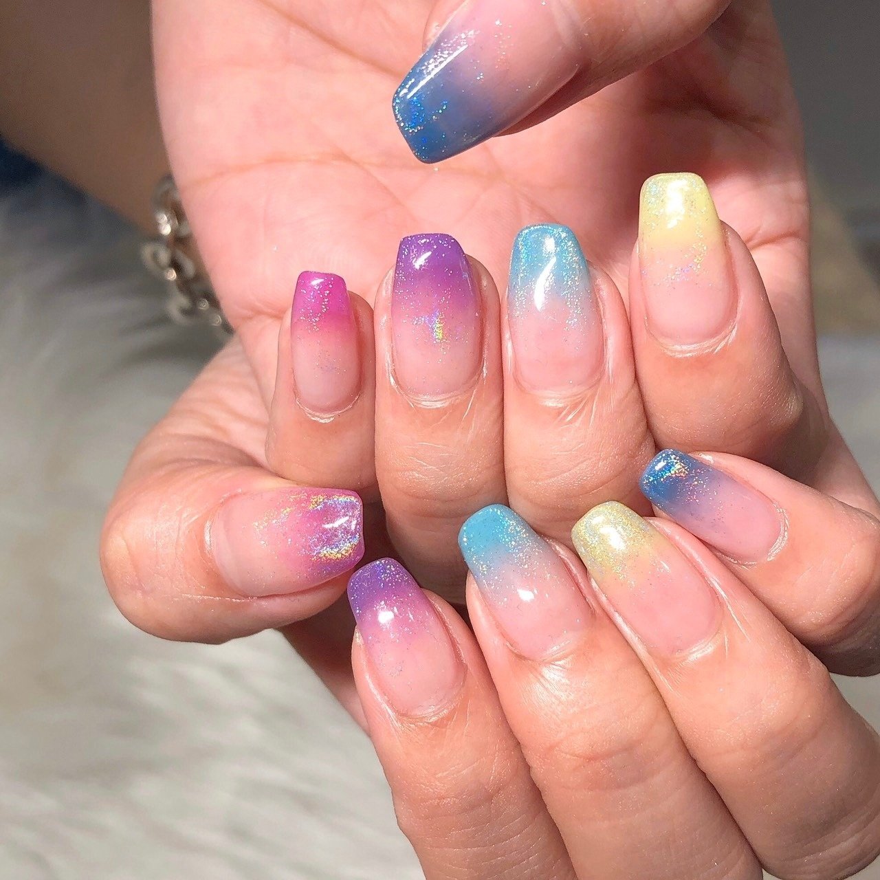 オールシーズン ハンド シンプル グラデーション ユニコーン Bg Nailのネイルデザイン No ネイルブック