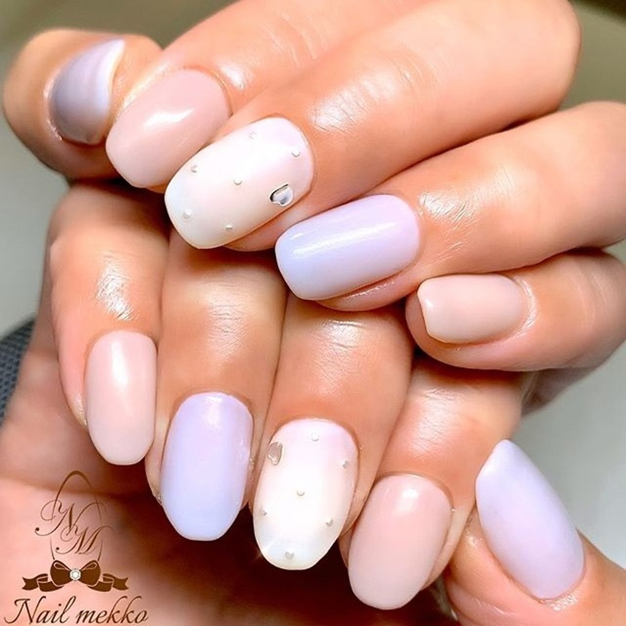 ハンド ワンカラー ハート パール ホワイト Nail Mekkoのネイルデザイン No ネイルブック