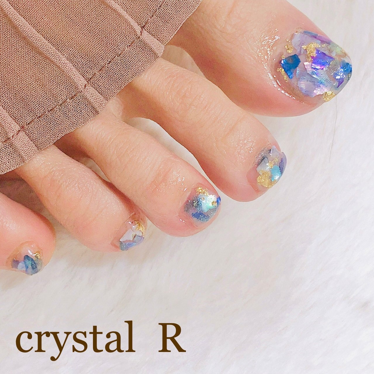 フット ターコイズ 水色 ブルー ジェル Crystal R Nail Salon のネイルデザイン No 5022470 ネイルブック