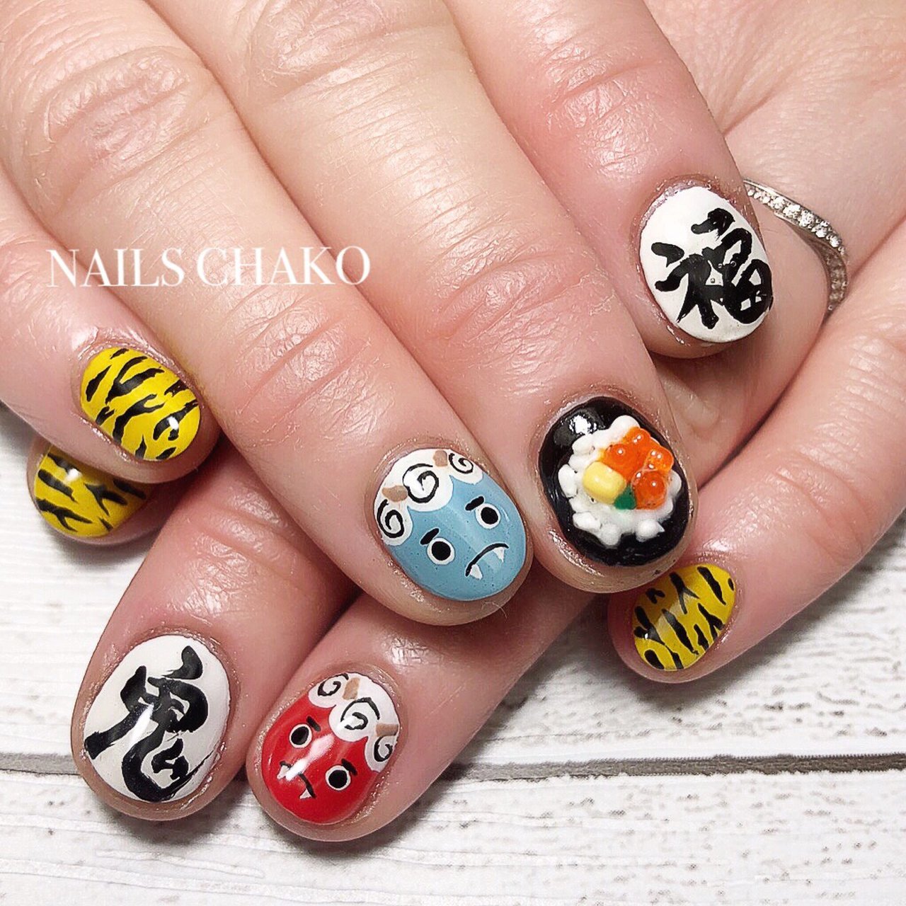 ハンド/アニマル柄/キャラクター/ショート/カラフル - NAILS CHAKOの