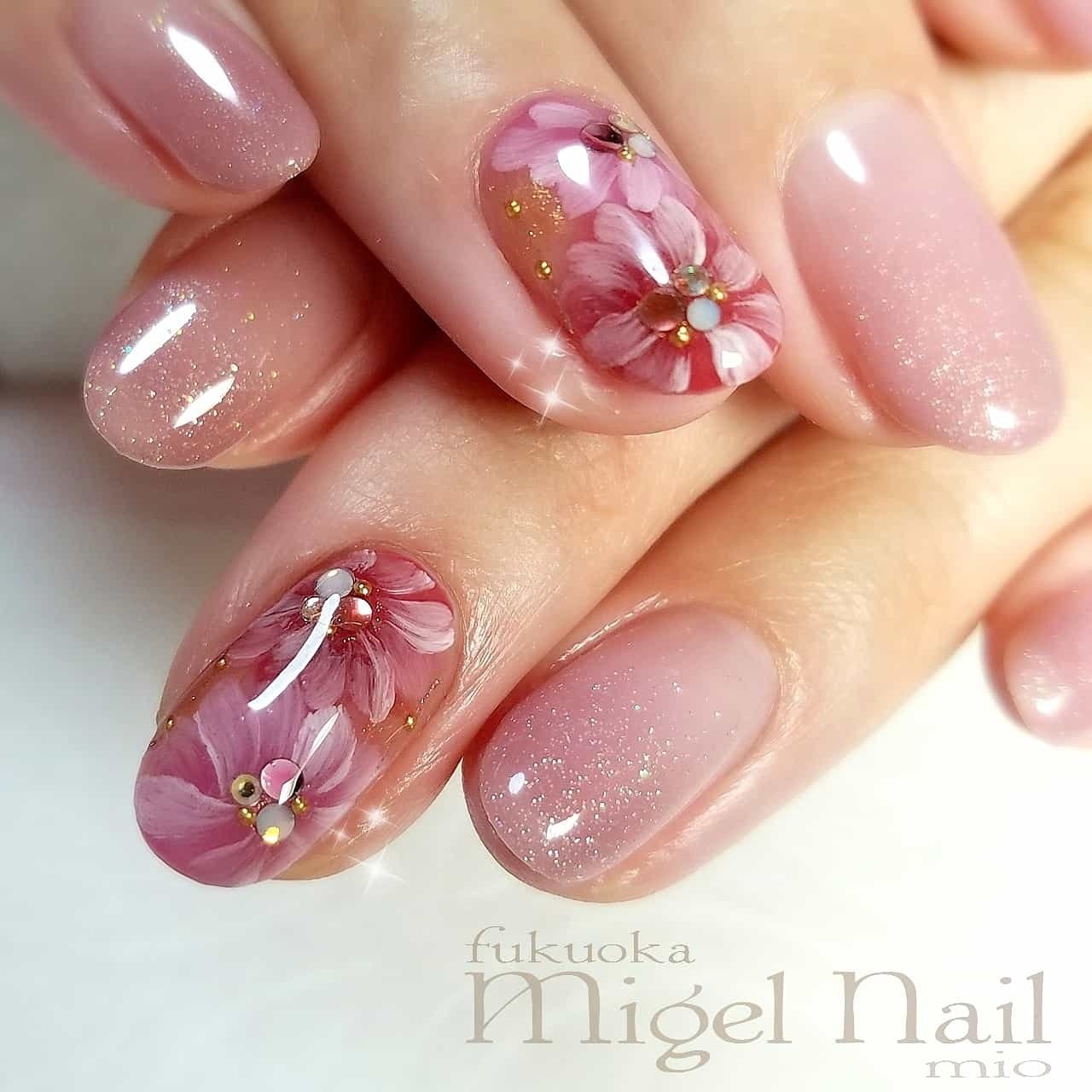 春 卒業式 ブライダル パーティー ハンド Migel Nailのネイルデザイン No ネイルブック