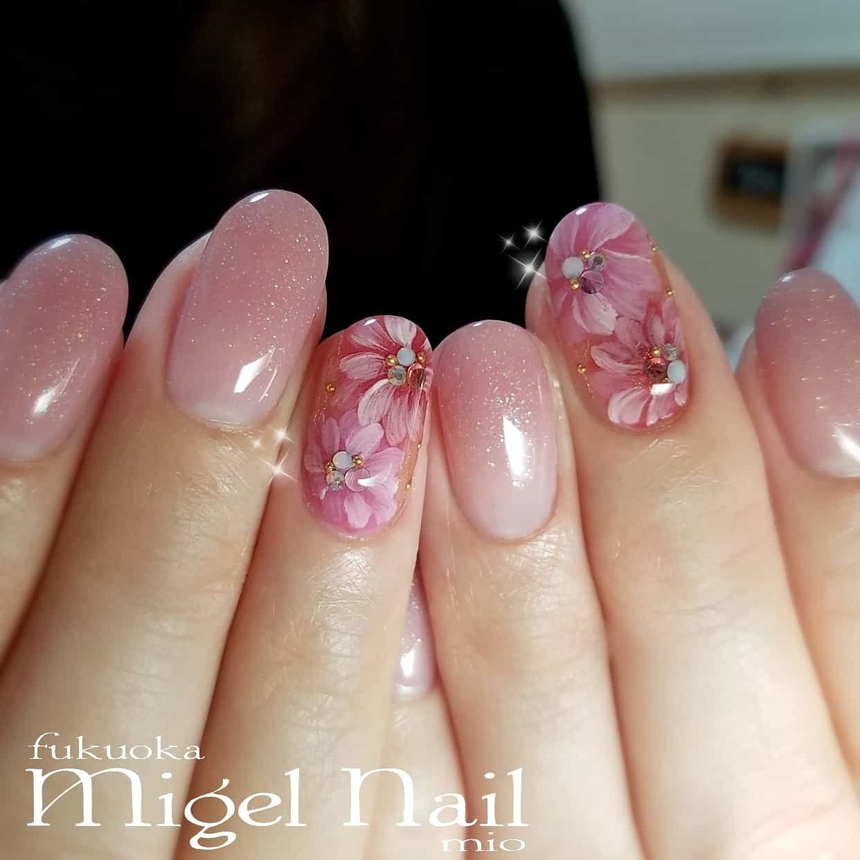 春 卒業式 ブライダル パーティー ハンド Migel Nailのネイルデザイン No ネイルブック