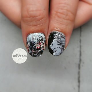東京喰種ネイルのネイルデザイン ネイルブック