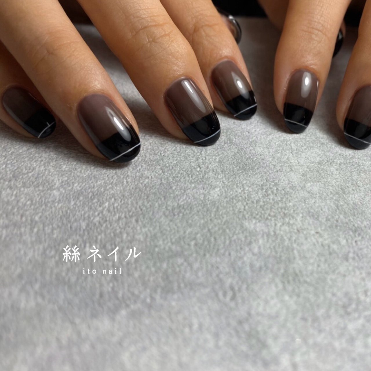 オールシーズン ハンド シンプル 変形フレンチ シースルー Itonailのネイルデザイン No ネイルブック