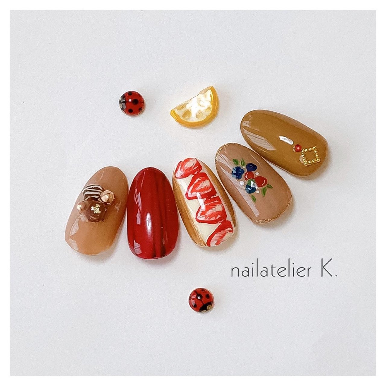 バレンタイン ハンド ワンカラー スイーツ フルーツ Nailatelier Kのネイルデザイン No ネイルブック