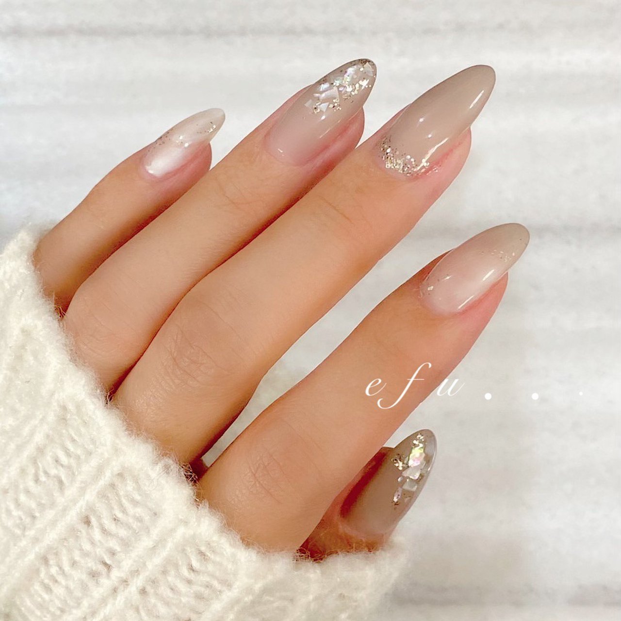 秋 オールシーズン ハンド シンプル シェル Efu Nailのネイルデザイン No ネイルブック