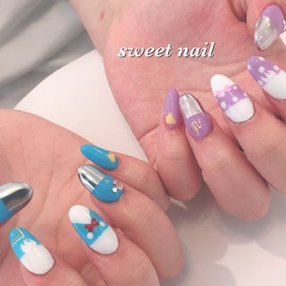 人気順 水色 スカルプチュア ディズニーネイルのネイルデザイン ネイルブック