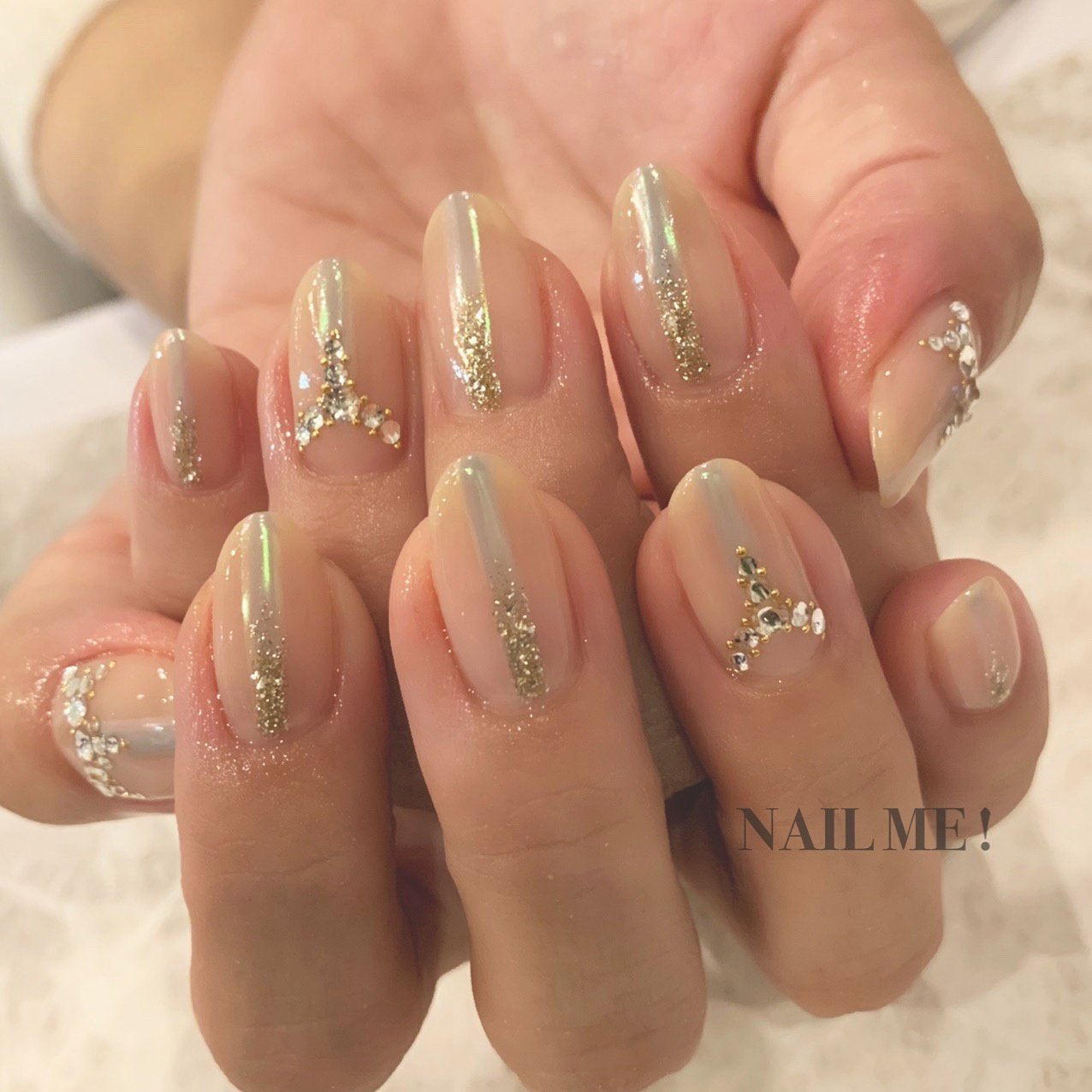 シンプル クリア ベージュ グレー Nail Me 天田千鶴子のネイルデザイン No ネイルブック