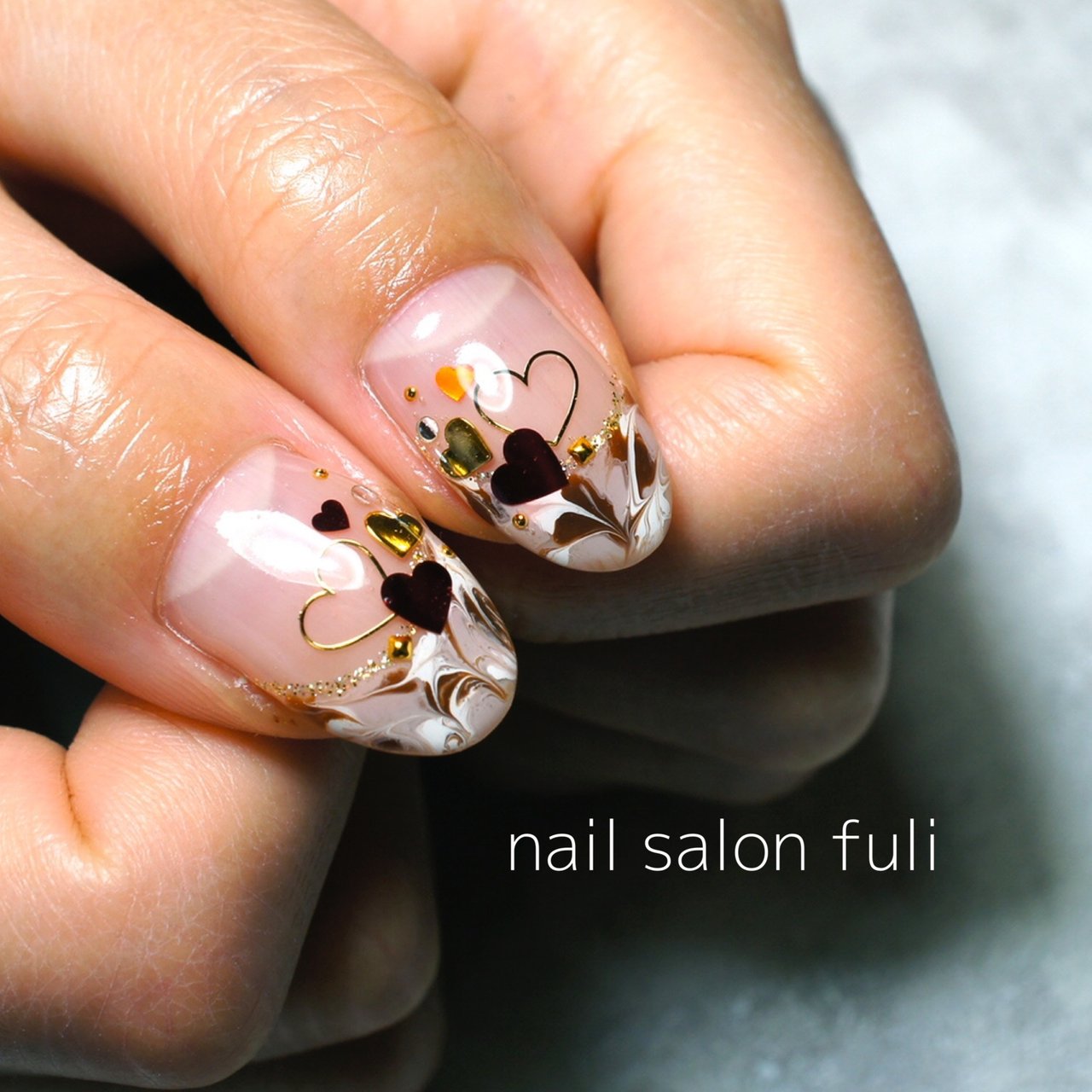 冬 バレンタイン ハンド フレンチ ワンカラー Nail Salon Fuliのネイルデザイン No ネイルブック