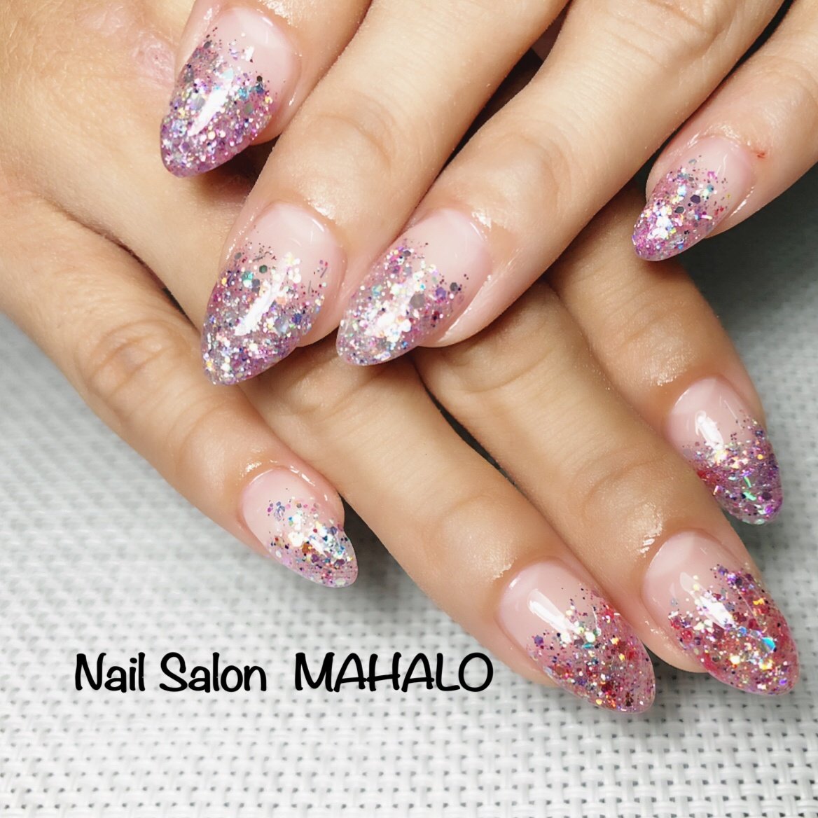 オールシーズン ハンド グラデーション ラメ ミディアム Mahalo1101 Nailのネイルデザイン No ネイルブック