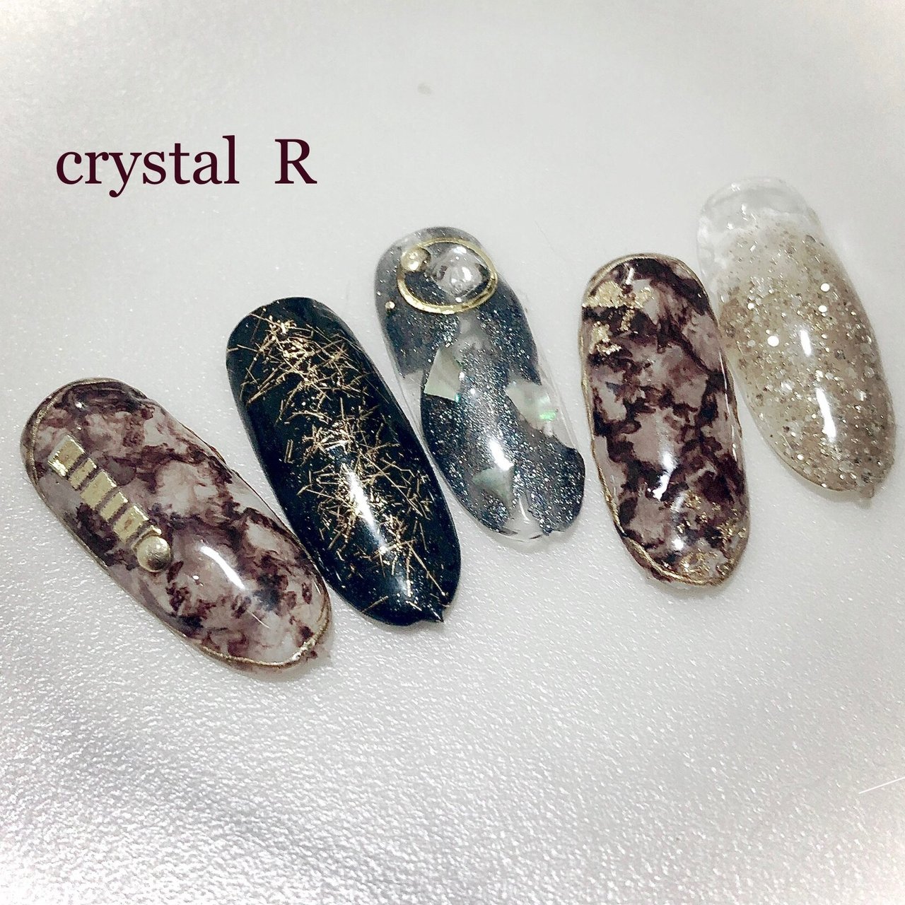 ハンド グラデーション ラメ アニマル柄 シェル Crystal R Nail Salon のネイルデザイン No ネイル ブック