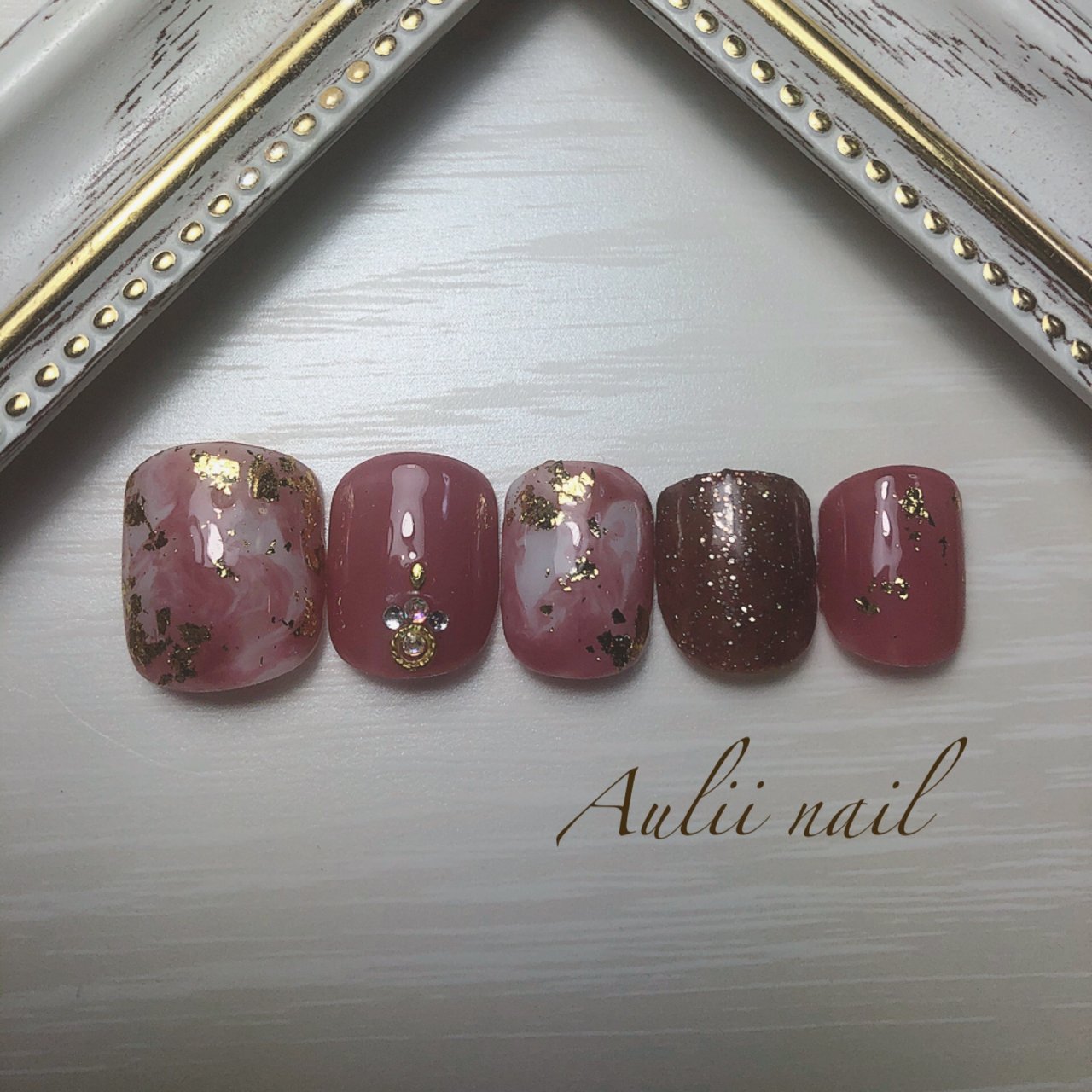 冬 オールシーズン バレンタイン フット ジェル Nail Salon Auliiのネイルデザイン No ネイルブック