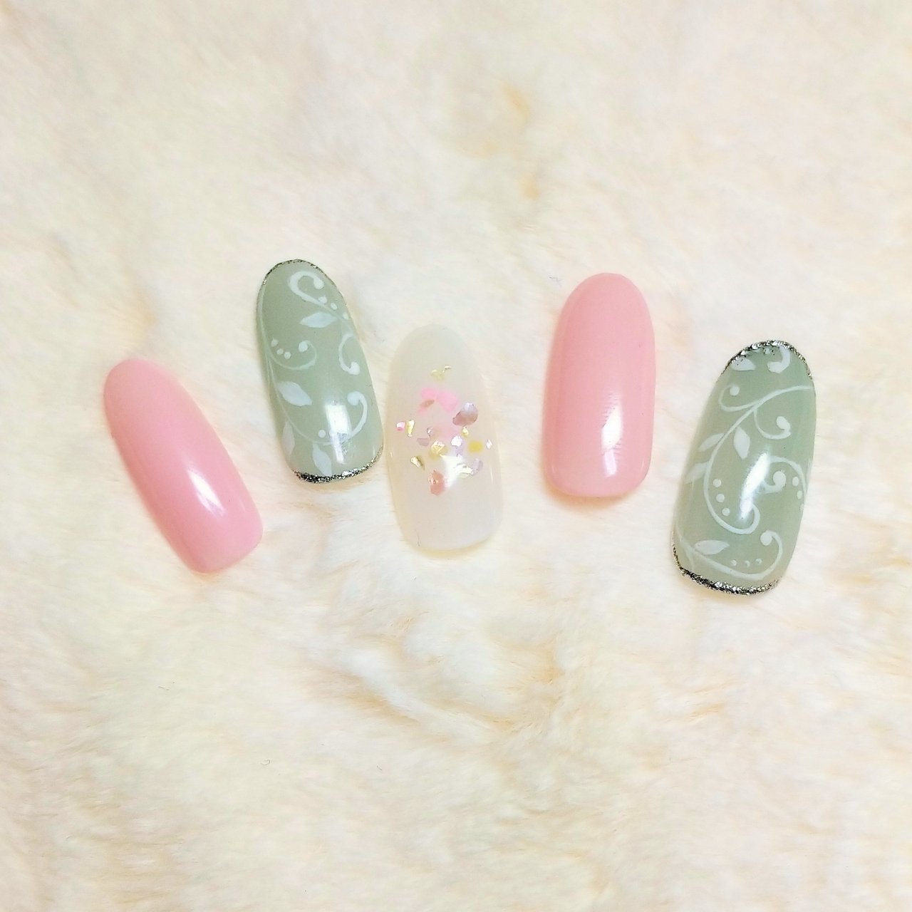 春 デート 女子会 ワンカラー ボタニカル Nail Oasis Easeのネイルデザイン No ネイルブック