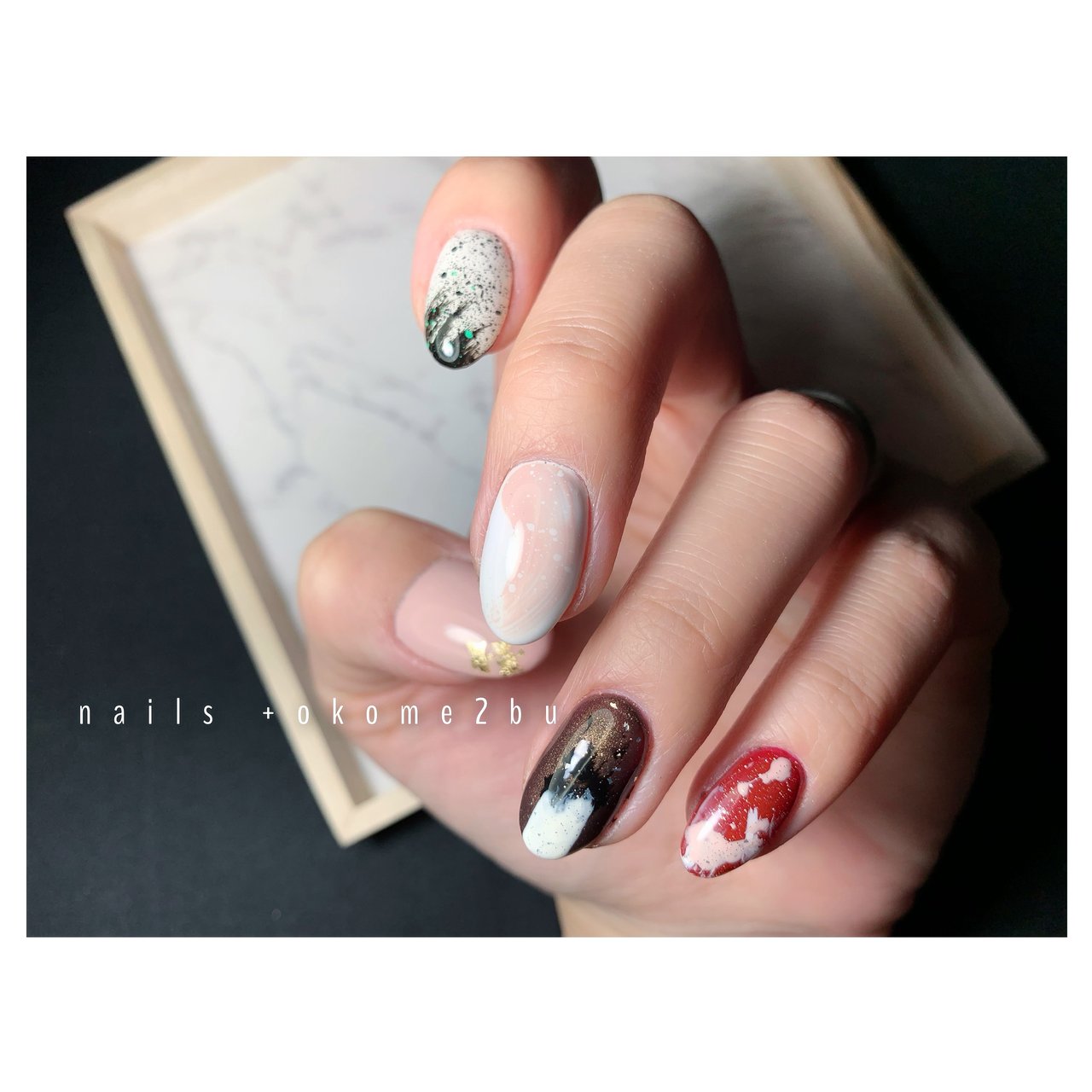 春 オールシーズン バレンタイン ハンド ニュアンス Nails Plus Okome2buのネイルデザイン No ネイルブック