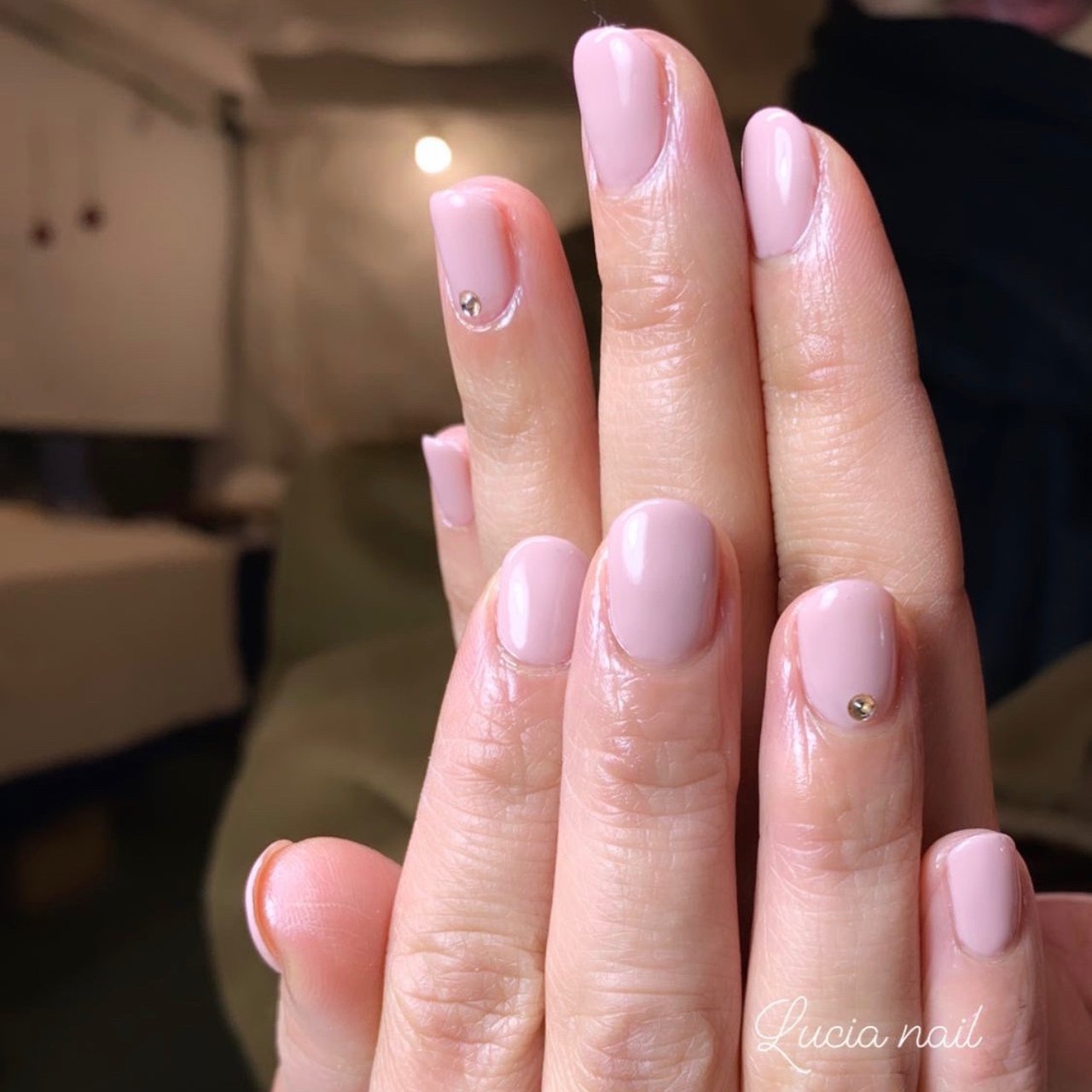 ハンド ワンカラー ショート ピンク ジェルネイル Lucia Nailのネイルデザイン No ネイルブック