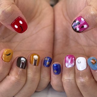 シンプル ニュアンス ディズニーネイルのネイルデザイン ネイルブック