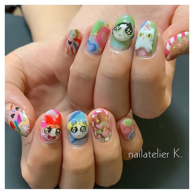 ハンド ハート キャラクター 3d パステル Nailatelier Kのネイルデザイン No ネイルブック